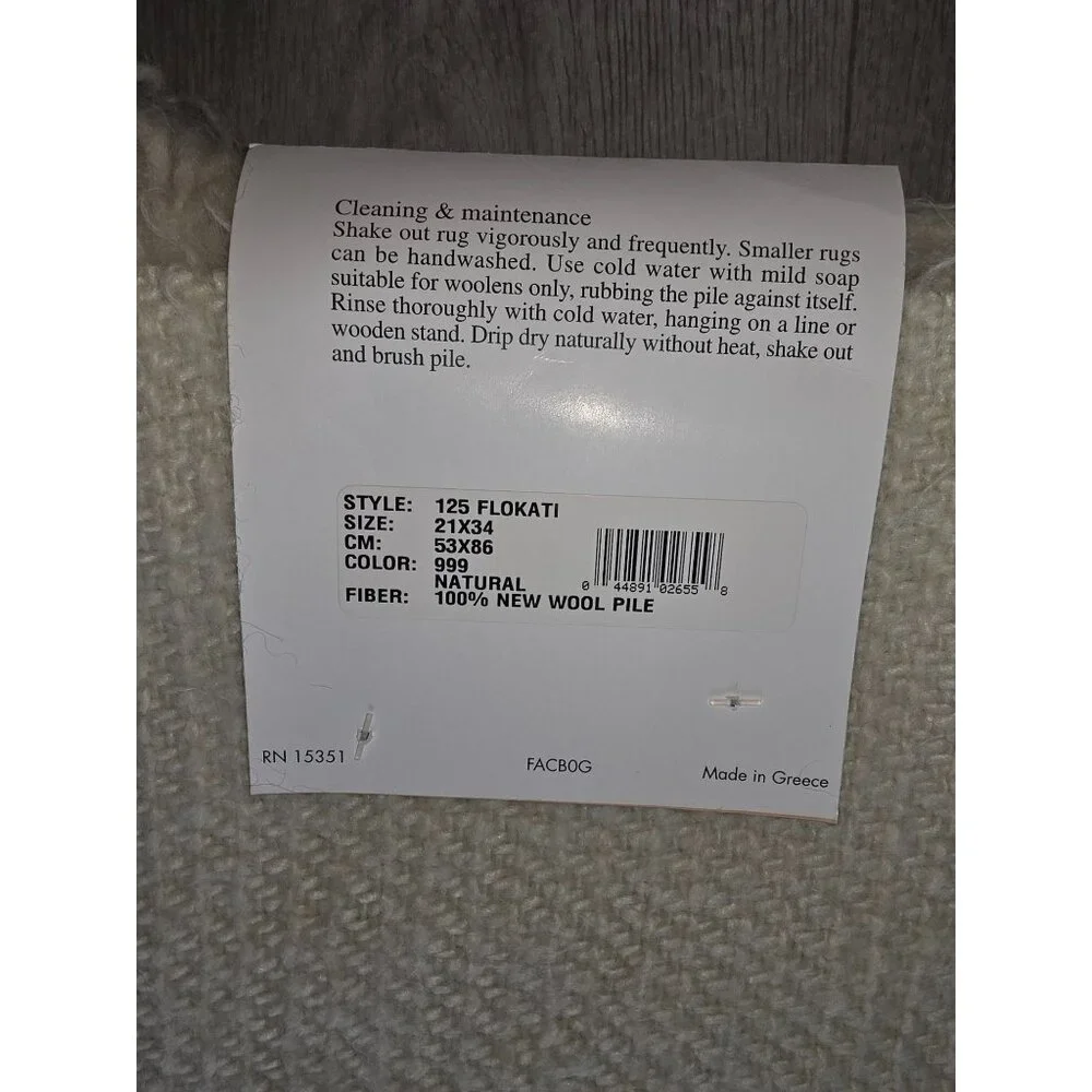 Cades Bay Natural Flokati Rug 100% Wool Pile 21